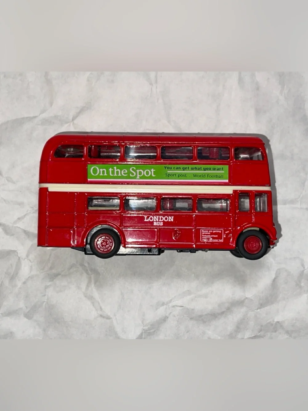 Vintage Welly 9930 London Double Decker Bus Diecast Pullback Toy Car Red 5”